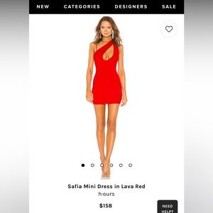Revolve h:ours cut out dress in red